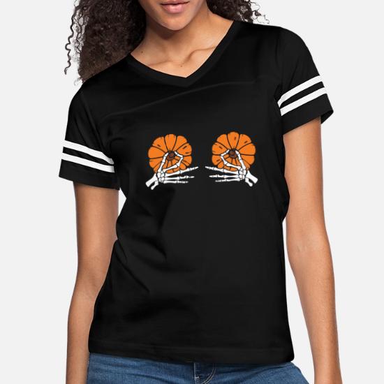 Boob Skeleton Hands Grabbing Pumpkin 